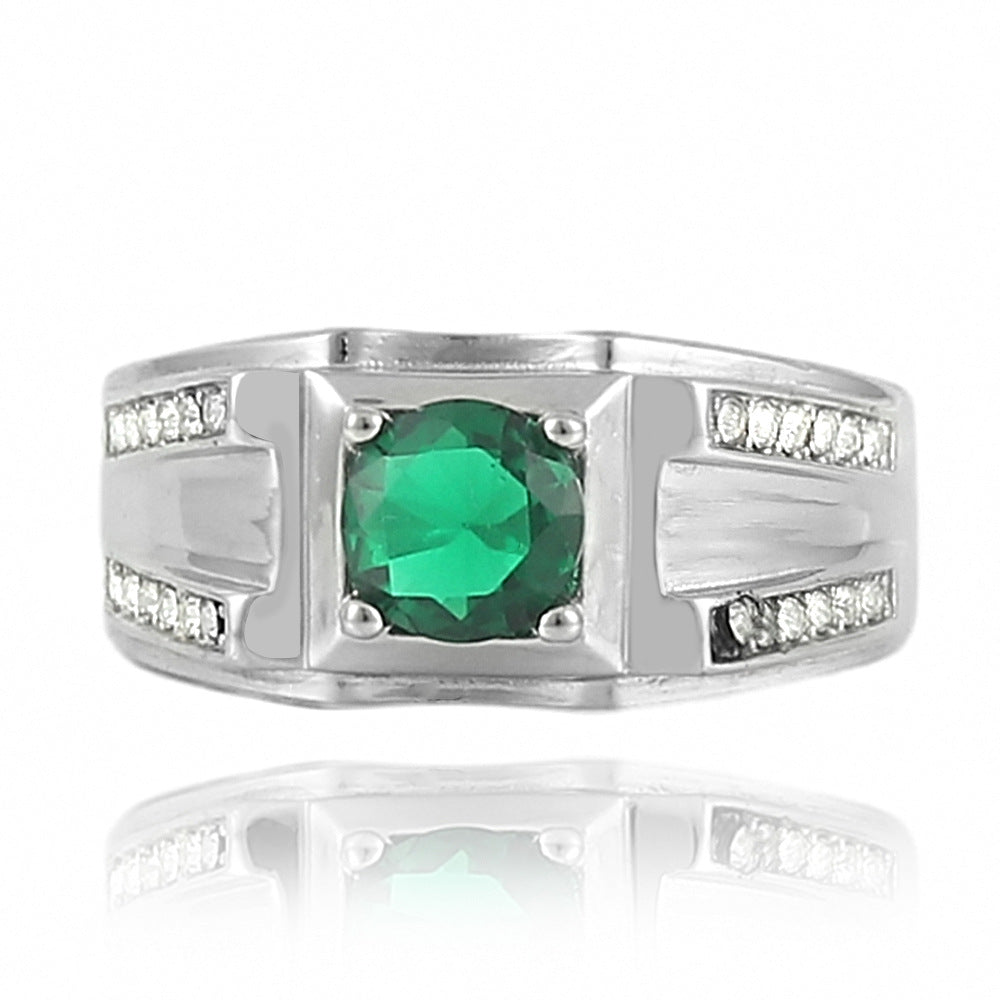 Trendy Multicolor Gemstone Ring for Men and Women - Personalized Titanium Steel Jewelry