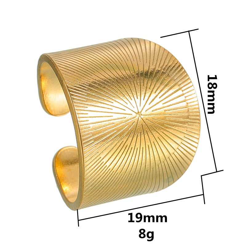 Geometric Ray Stripe Ring Stainless Steel Adjustable Unisex Gift For Couples Planderful Everyday Genie
