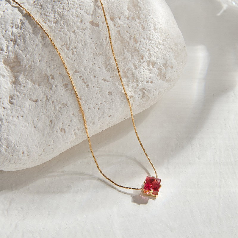 Red Zircon Collar Necklace - Vienna Verve Collection