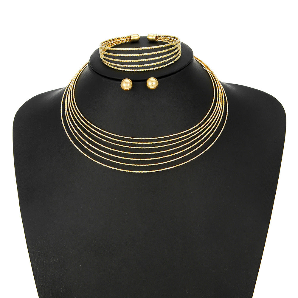 Planderful Savanna Rhythms Jewelry Set – Elegant Multi-Layer Design