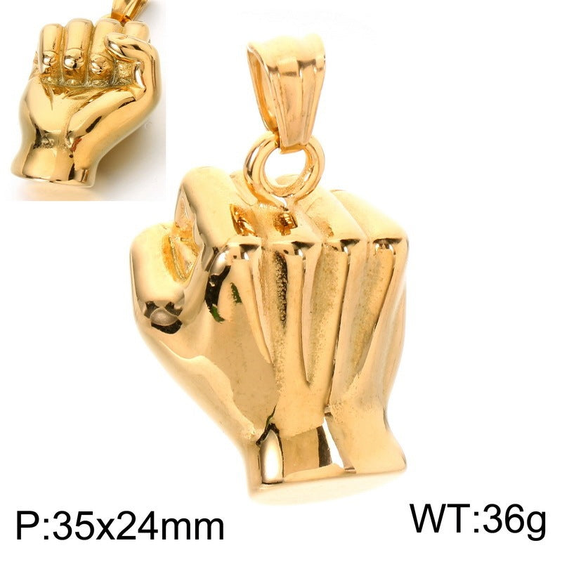 Casual Sports Fitness Pendant Retro Canvas Shoes Boxing Gloves Barbell Stainless Steel Men's Necklace