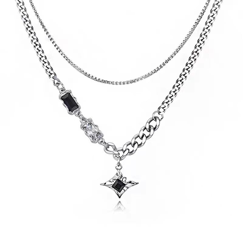 Planderful Jewelry Steel Necklace Double Layer Everyday Genie