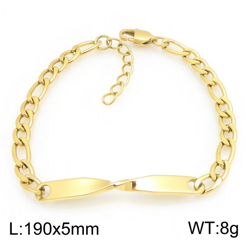 Cold Style Adjustable Extension Chain Bracelet Mobius Twist Long Curved Bar Nk Chain