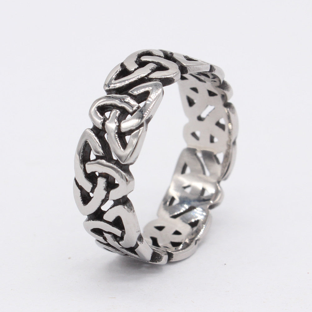 Planderful Steel Viking Celtic Ring For Men And Unisex Retro Protection Statement Size 7 To 12
