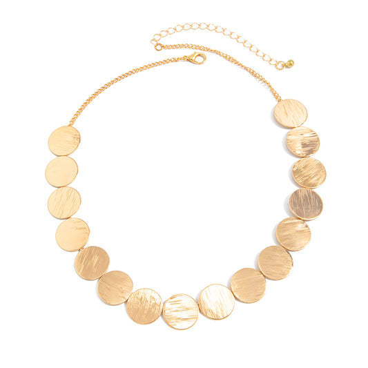 Geometric Coin Disc Necklace