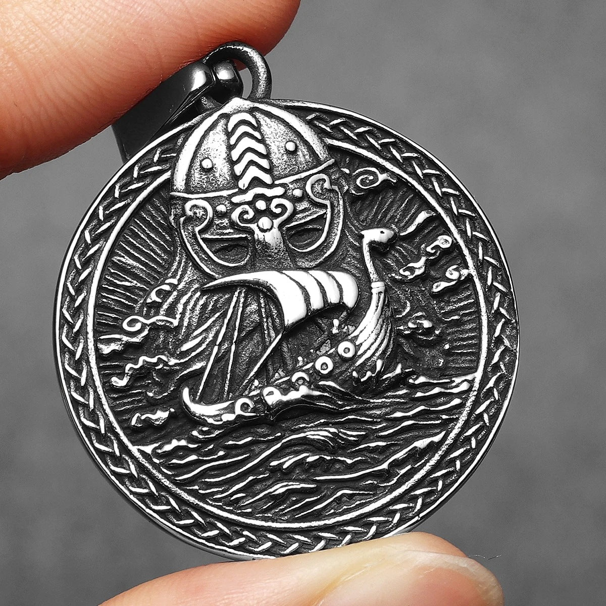 Viking Corsair Titanium Steel Necklace European and American Men's Fashion Domineering Stainless Steel Pendant Pendant