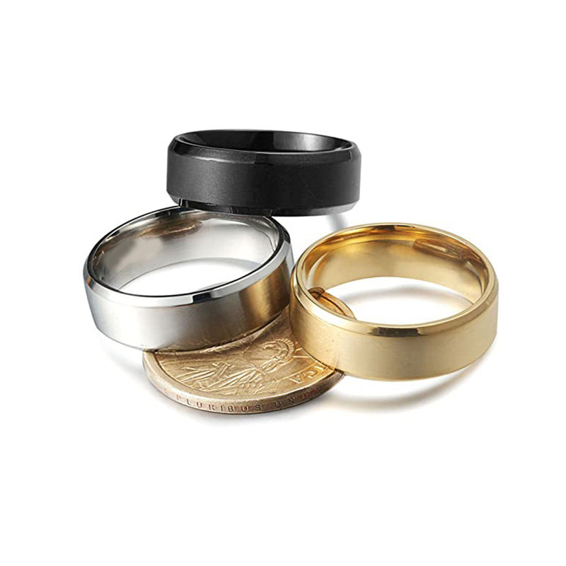 Planderful Everyday Genie Titanium Steel Ring Set Matte Face For Men And Unisex Protection Jewelry
