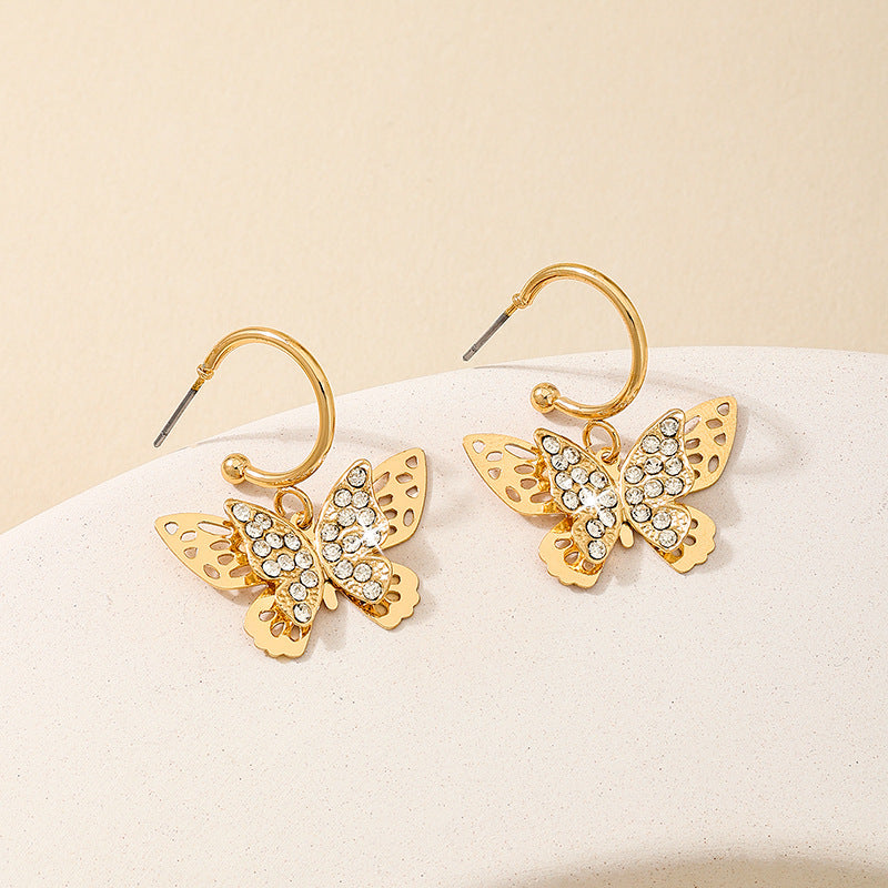 Planderful Vienna Verve Earrings – Elegant Golden Butterfly Design