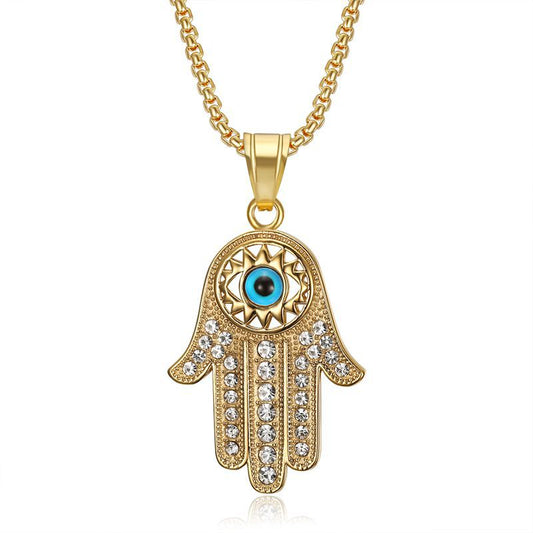 Rhinestone Necklace – Statement Fatima Hand