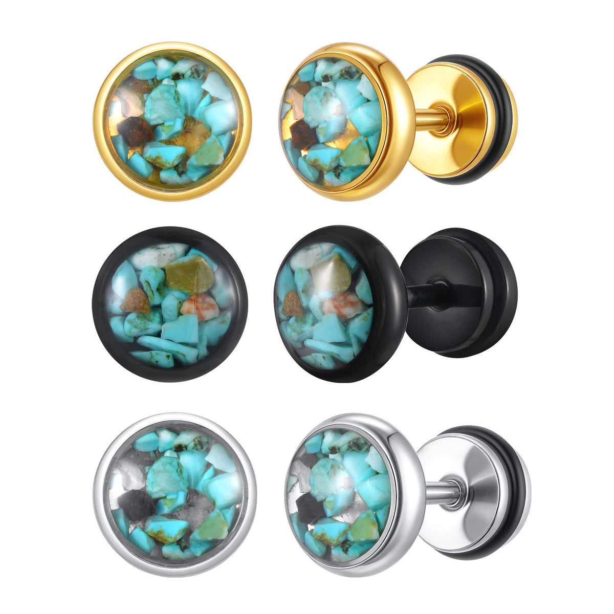 Modern Stainless Steel Earring — Single — Gold / Silver / Black