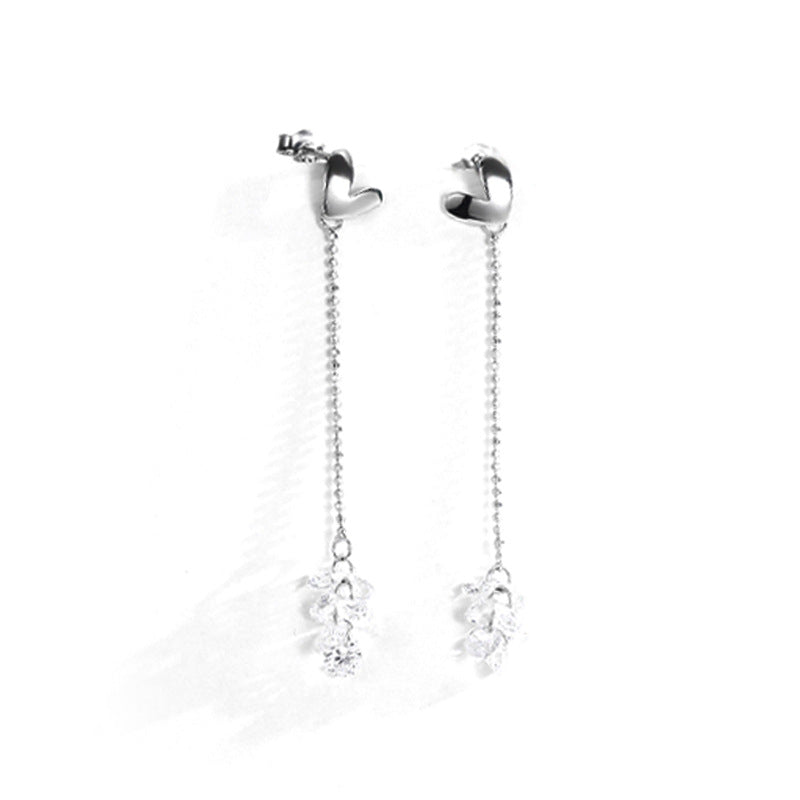 Minimalist Heart 925 Sterling Silver Earrings