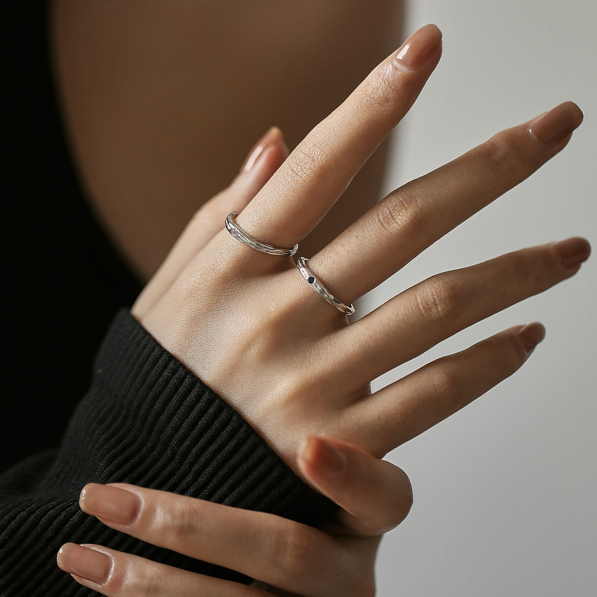 925 Sterling Silver Foil-Texture Ring