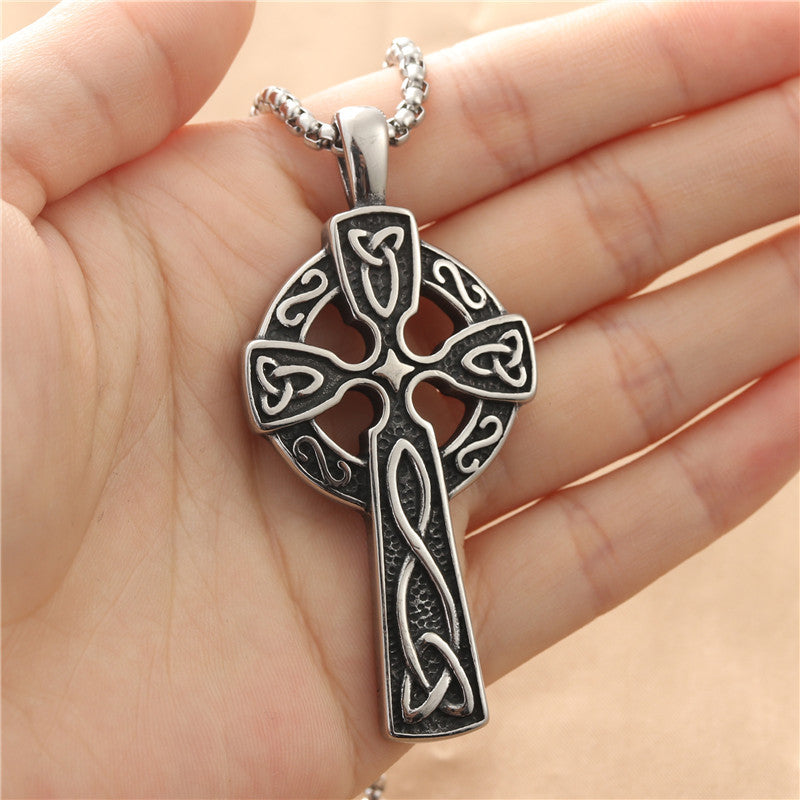 Titanium Steel Cross Pendant Personalized Punk Necklace