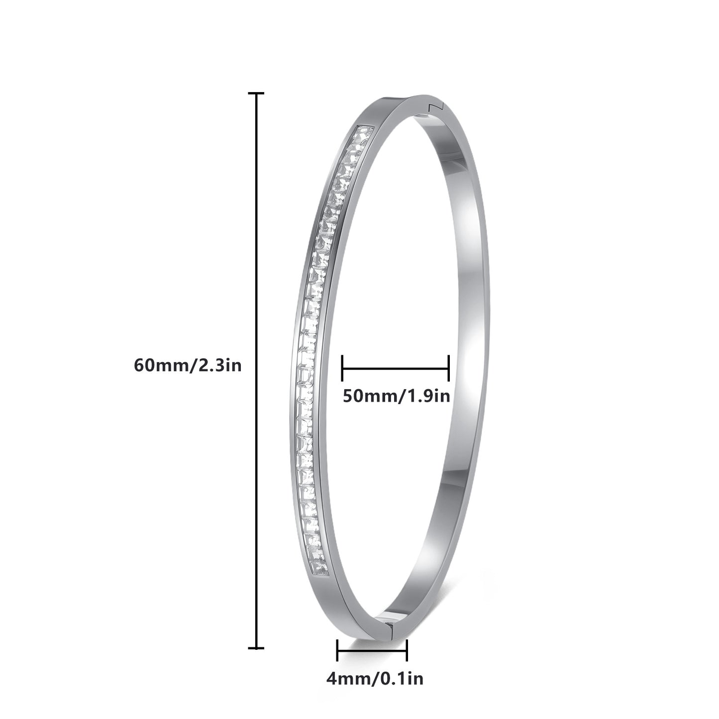 Planderful Everyday Genie Zircon Inlaid Titanium Steel Bracelet For Women With Spring Clasp Vintage