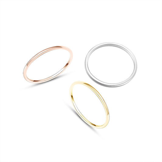 Chic Stainless Steel Couple Rings - Minimalist Titanium Steel Jewelry