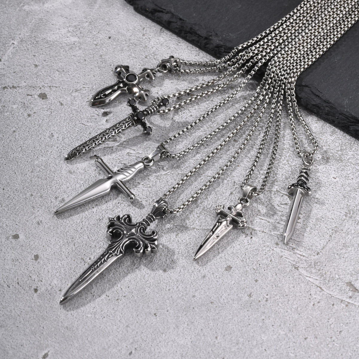 Gothic Zircon Pendant Necklace — Three Designs