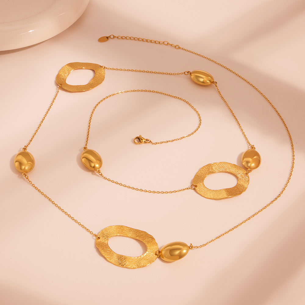 Planderful Genie Hammer Pattern Necklace Gold Plated Women