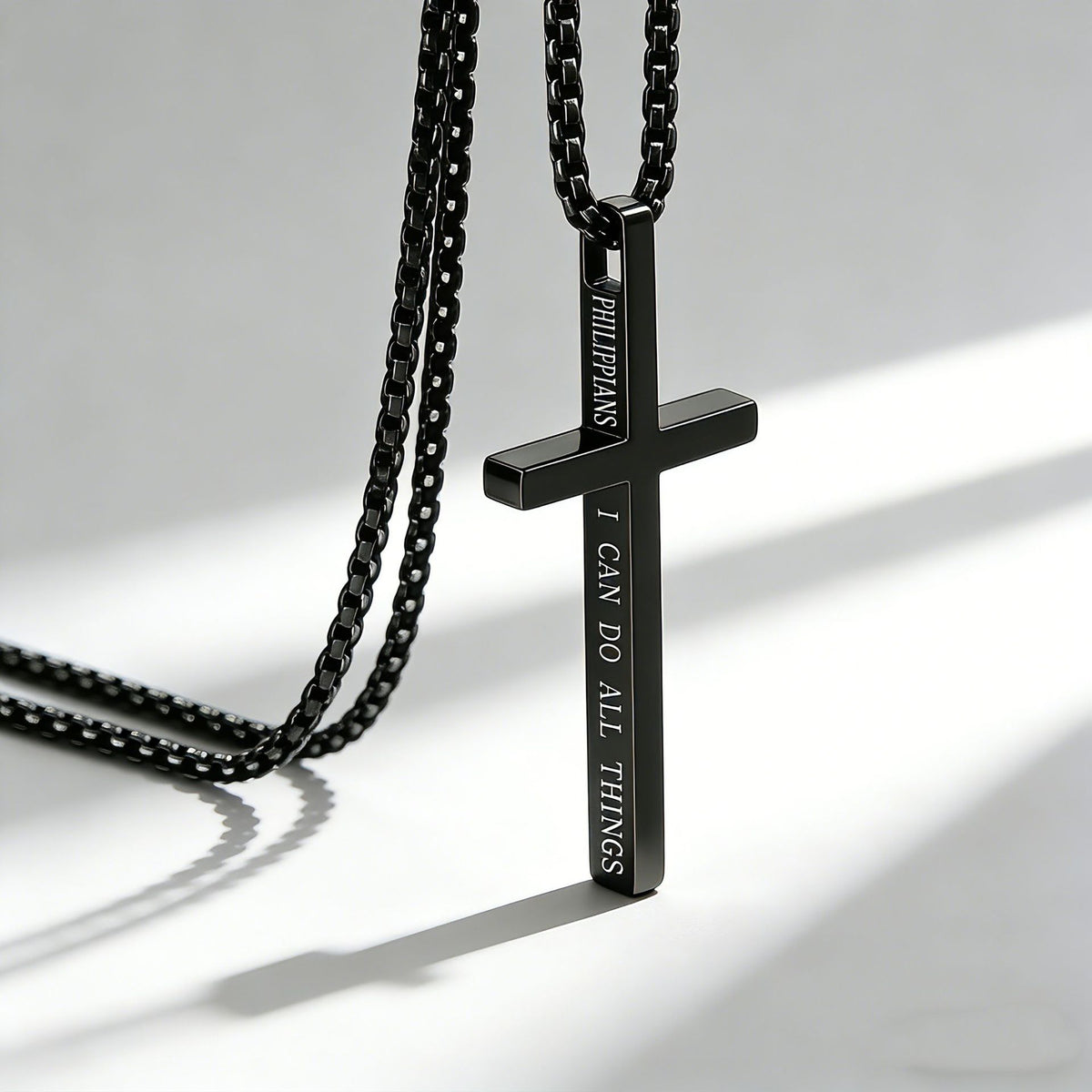 Steel Necklace - Minimalist Unisex Cross Pendant