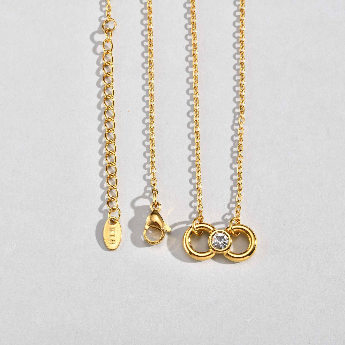 Stainless Steel 8 Characters Infinite White Zircon Necklace Bracelet Unlimited Collarbone