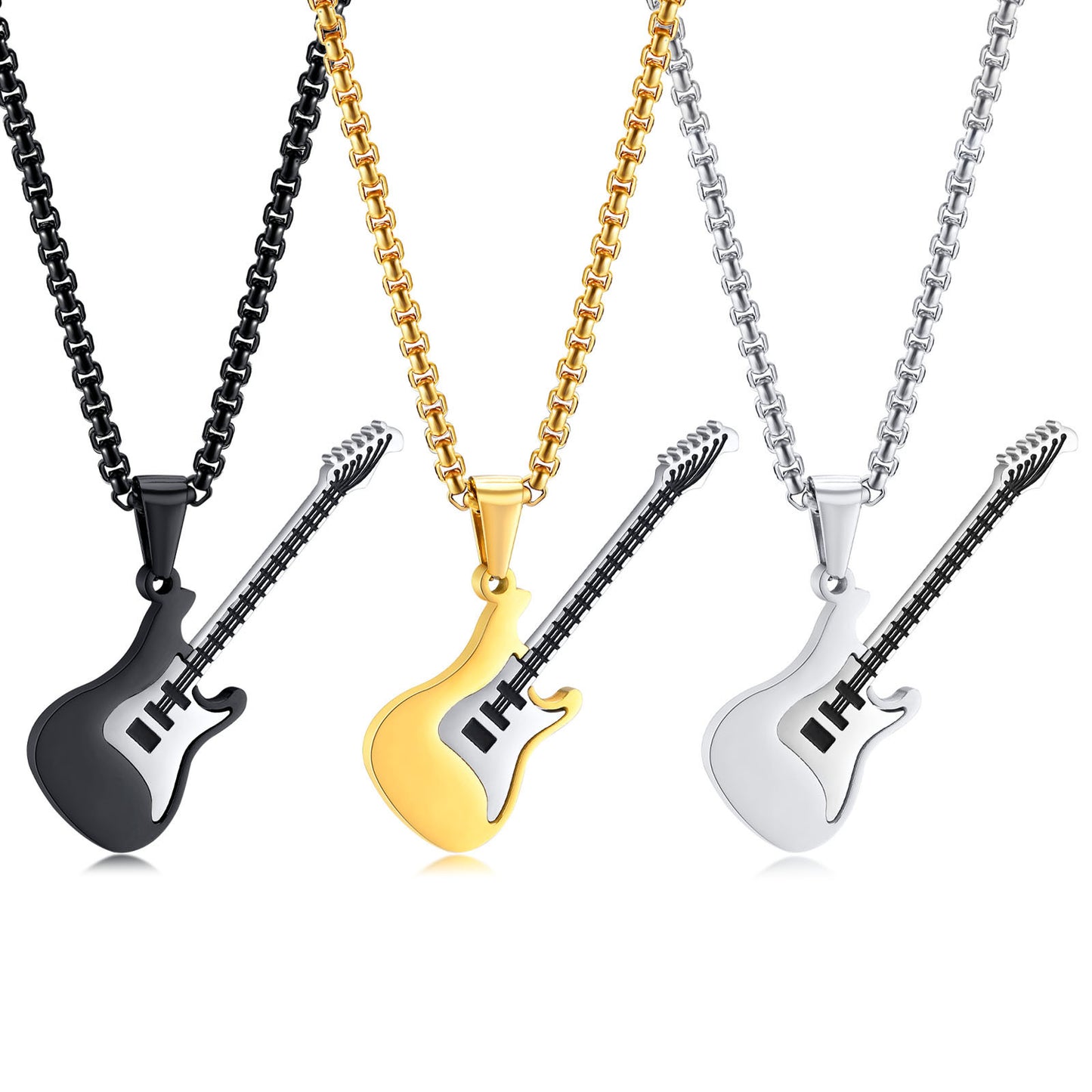 European And American Titanium Steel Jewelry Guitar Pendant