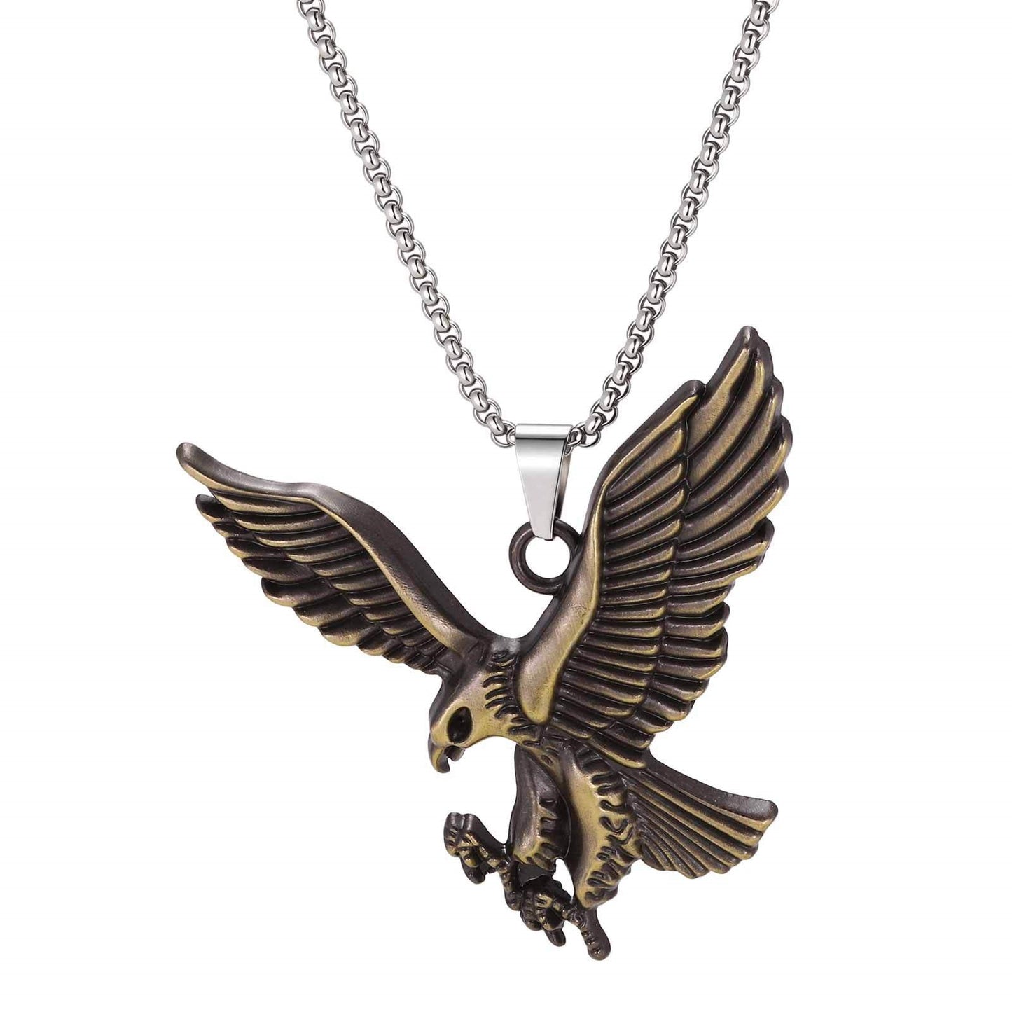 Alloy Eagle Pendant Sweater Chain Hip Hop Pendant Necklace