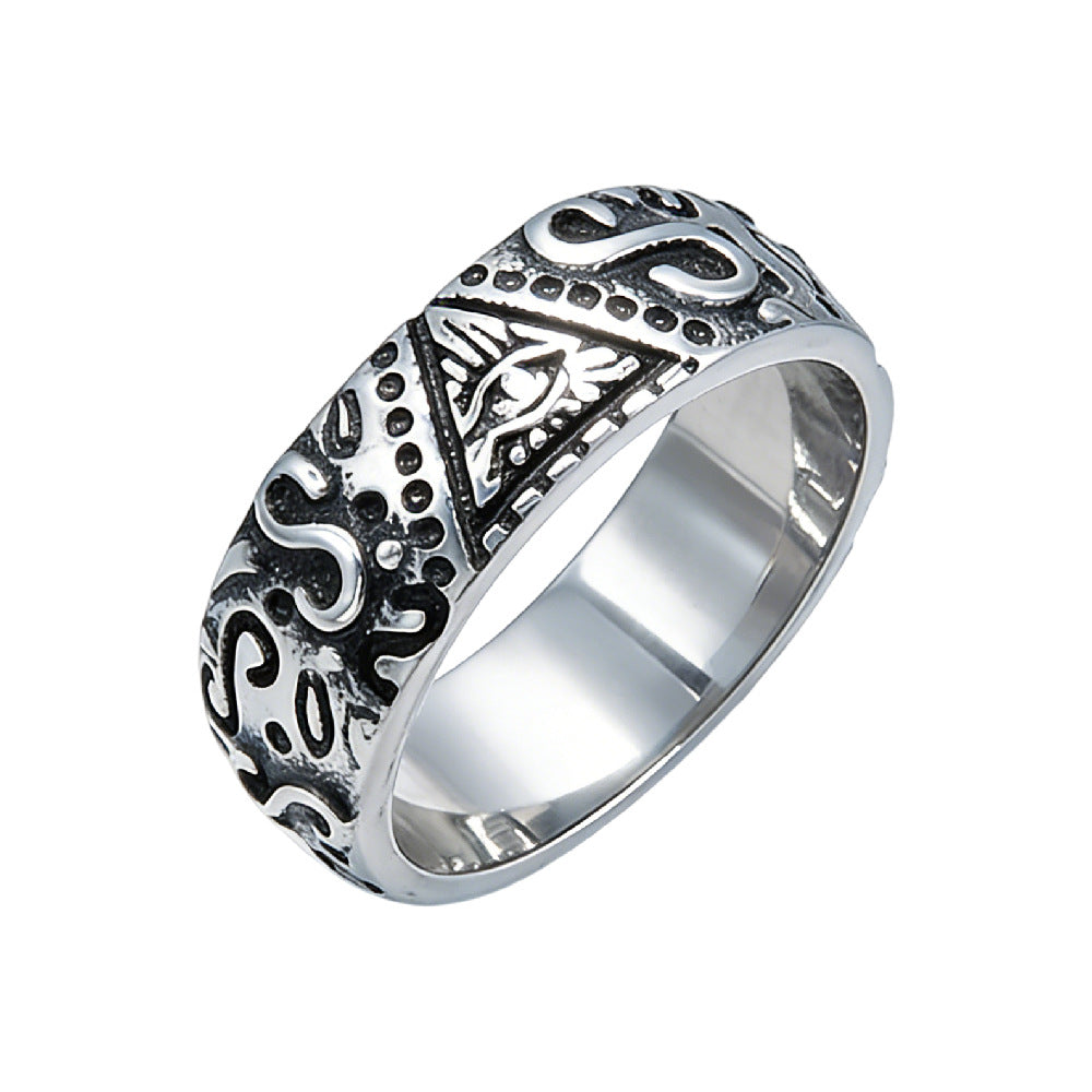 Planderful Omniscient Eye Vintage Ring Unisex Titanium Steel Protection Symbol Jewelry Ideal Gift For All