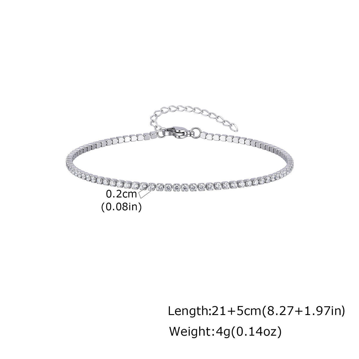 Zircon Stainless Steel Anklet