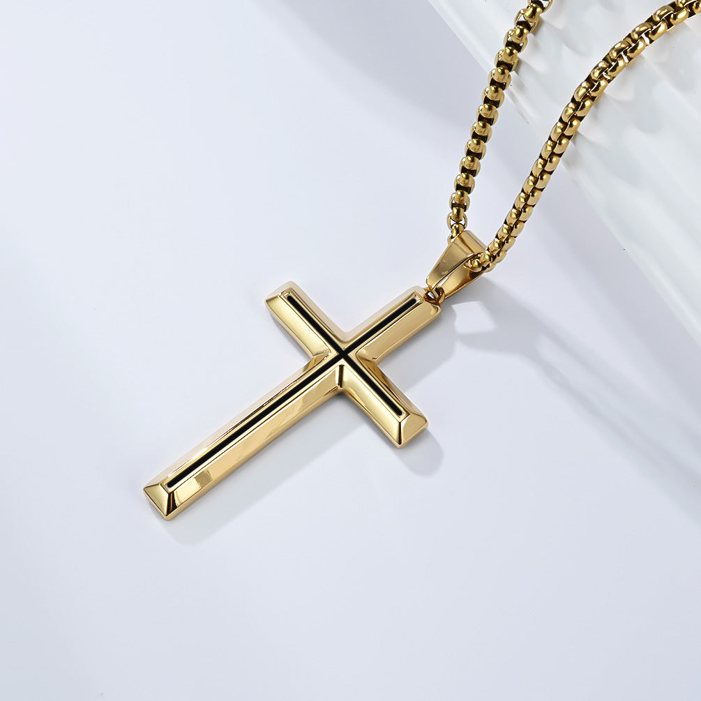 Planderful Everyday Genie Durable Stainless Steel Cross Necklace Unisex Pendant For Men And Women