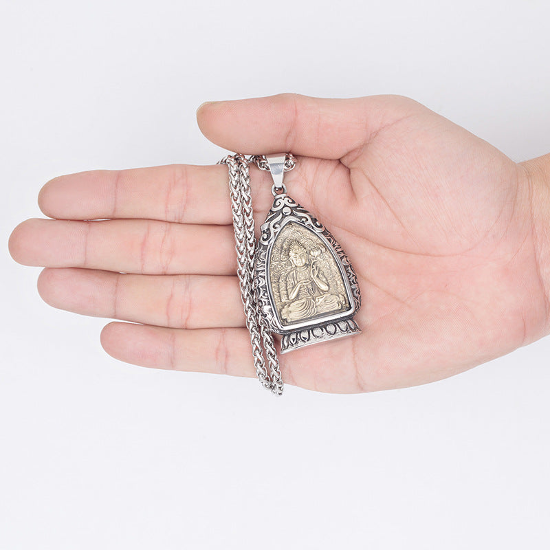 Steel Necklace Elegant Zodiac Buddha Charms Pendant For Spiritual Jewelry Lovers Gift