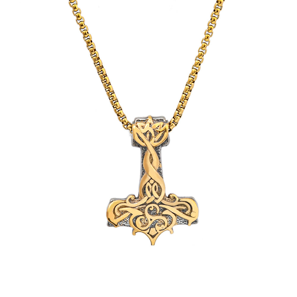European and American Personalized Fashion Jewelry Thor's Hammer Pendant Necklace