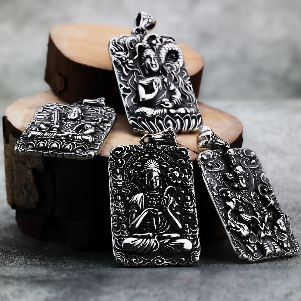 Vintage Buddhist Zodiac Pendant Necklace