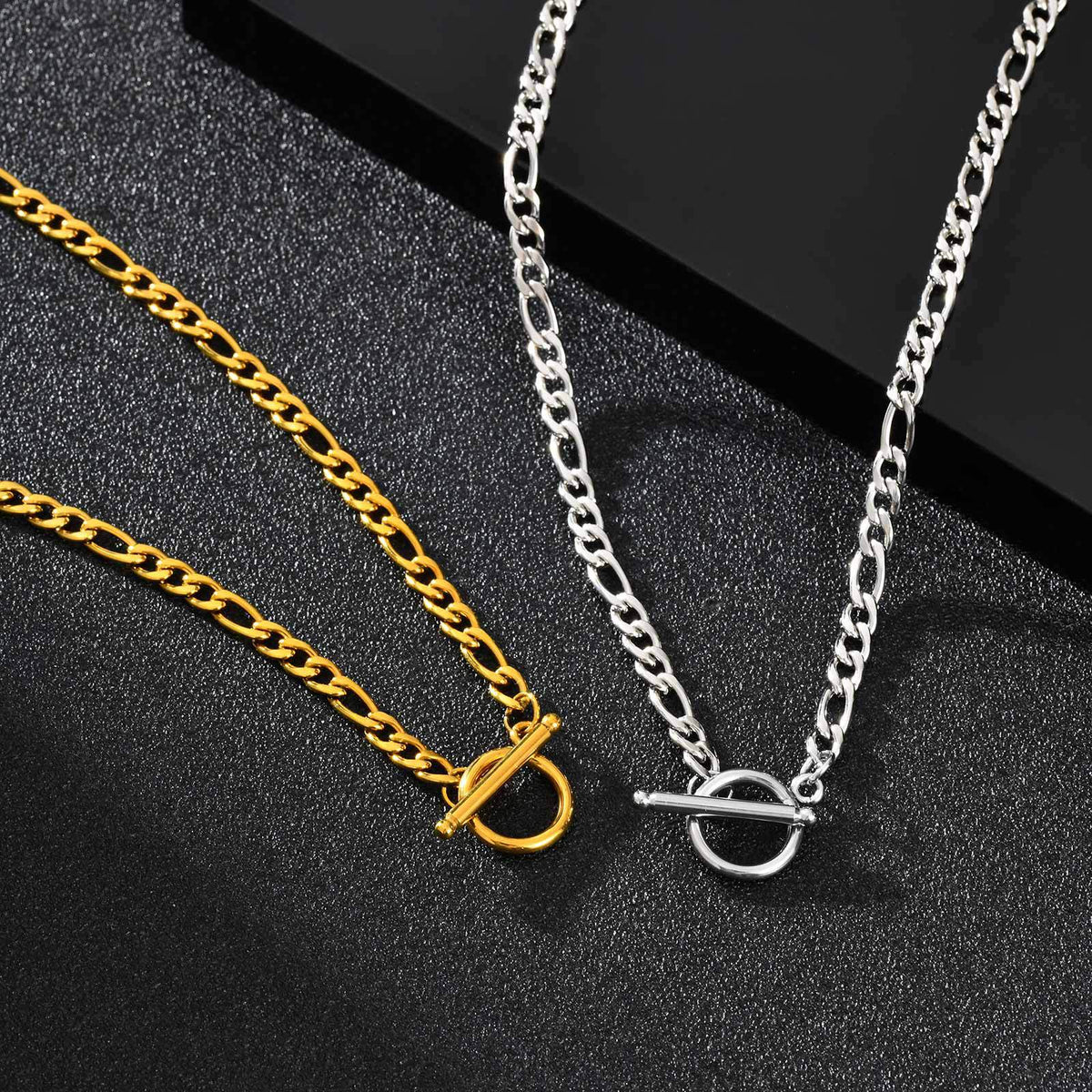 Men's Stainless Steel Three To One Nk Chain Ot Buckle Premium Necklace