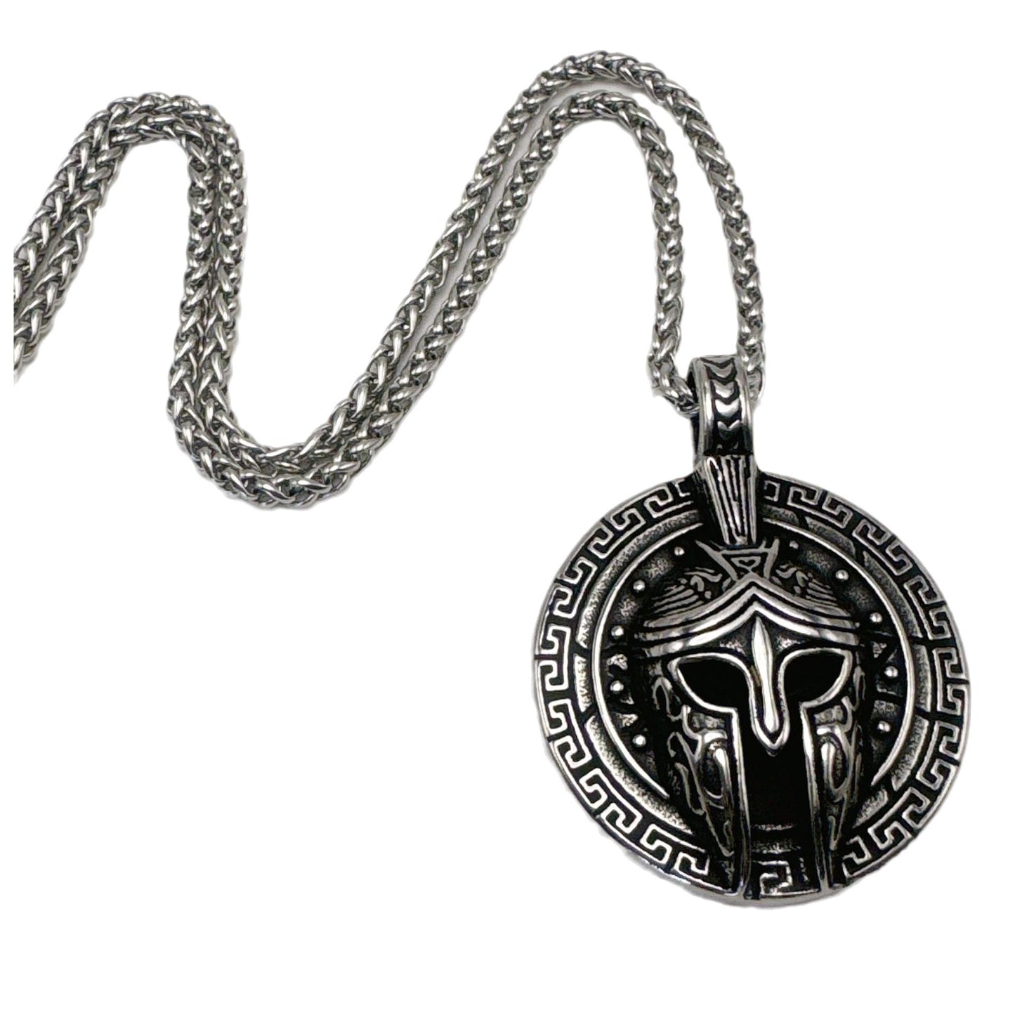 Planderful Pharaoh Knight Mask Necklace Titanium Steel Durable For Men Retro Egyptian Hip Hop Accessory
