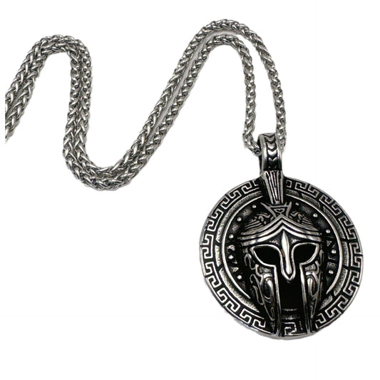 Planderful Pharaoh Knight Mask Necklace Titanium Steel Durable For Men Retro Egyptian Hip Hop Accessory