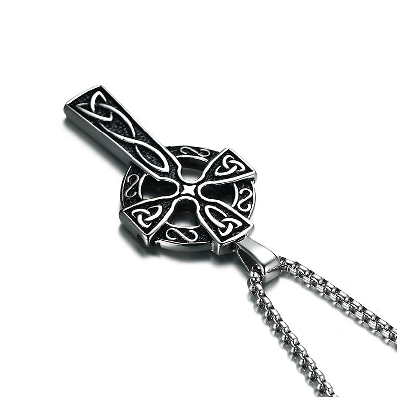 New Product Launch 62MM Titanium Steel Celtic Cross Pendant