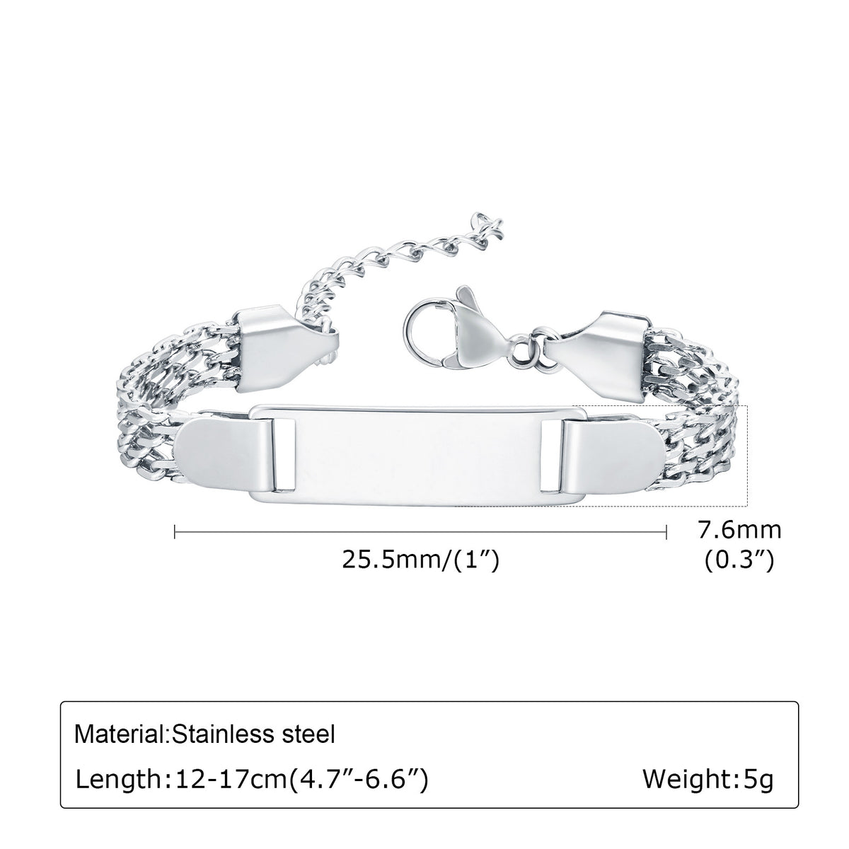 And Personalized Curved Brand Stainless Steel Bracelet Unisex
