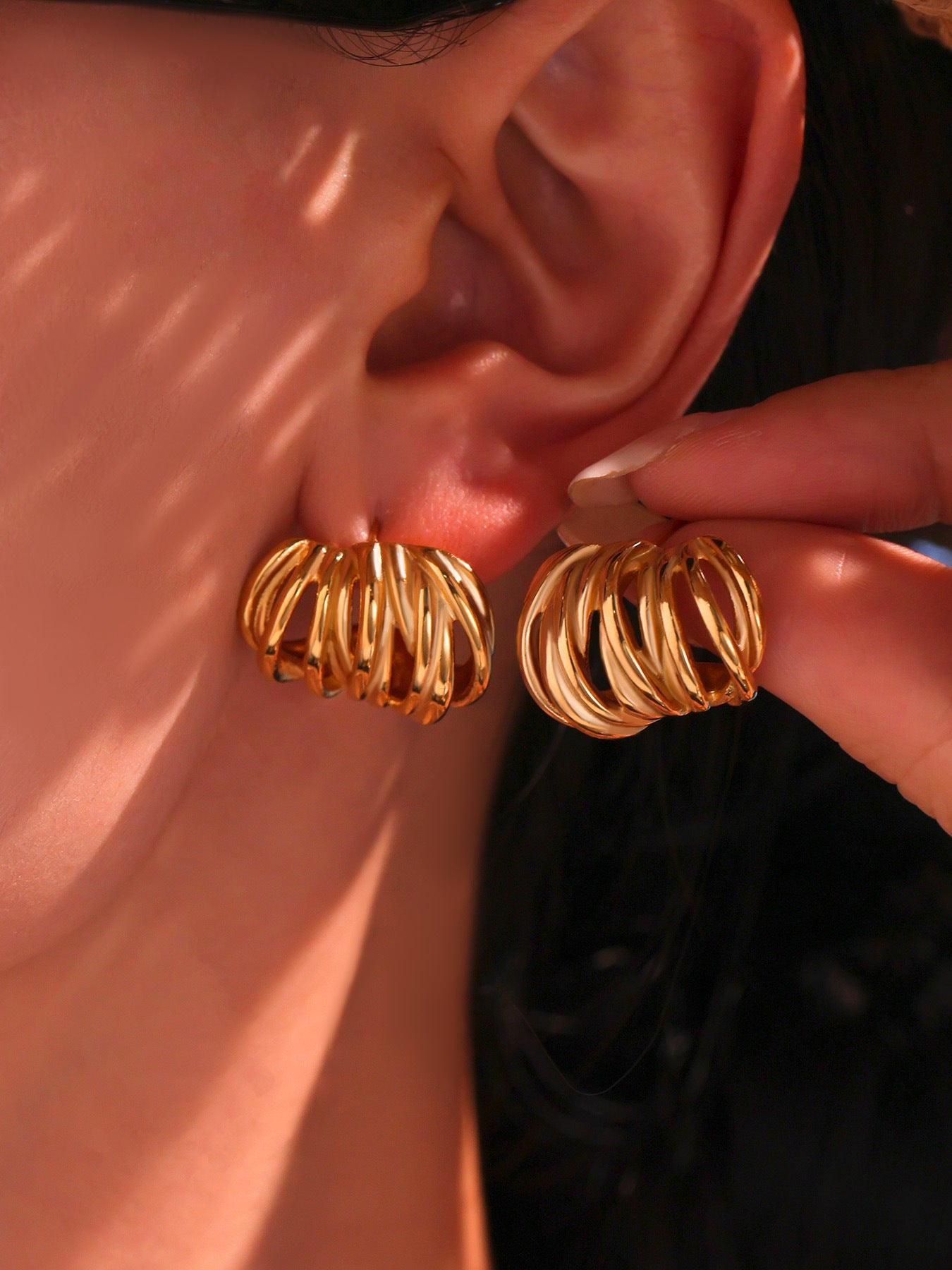 Planderful Stainless Steel C Type Stud Earrings for Women