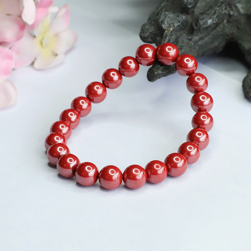 Imperial Treasure Cinnabar Sterling Silver Bracelet