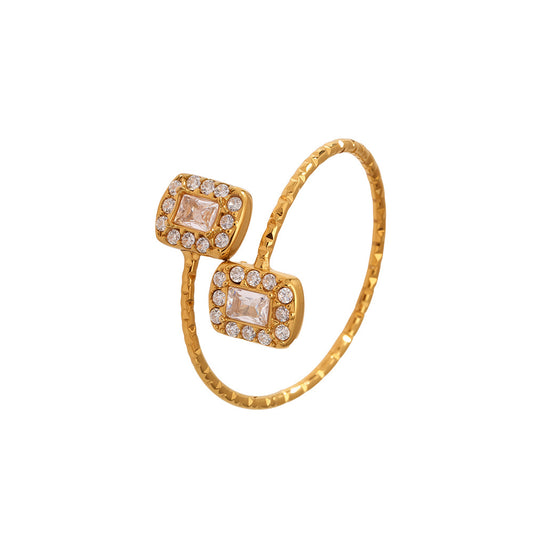 Planderful Zircon Ring For Girls 18K Gold Plated Slim