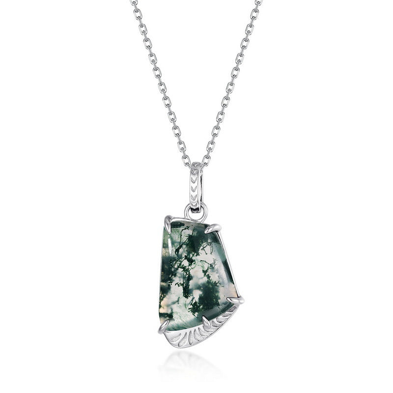 S925 Sterling Silver Moss Agate Signature Jewelry Collection