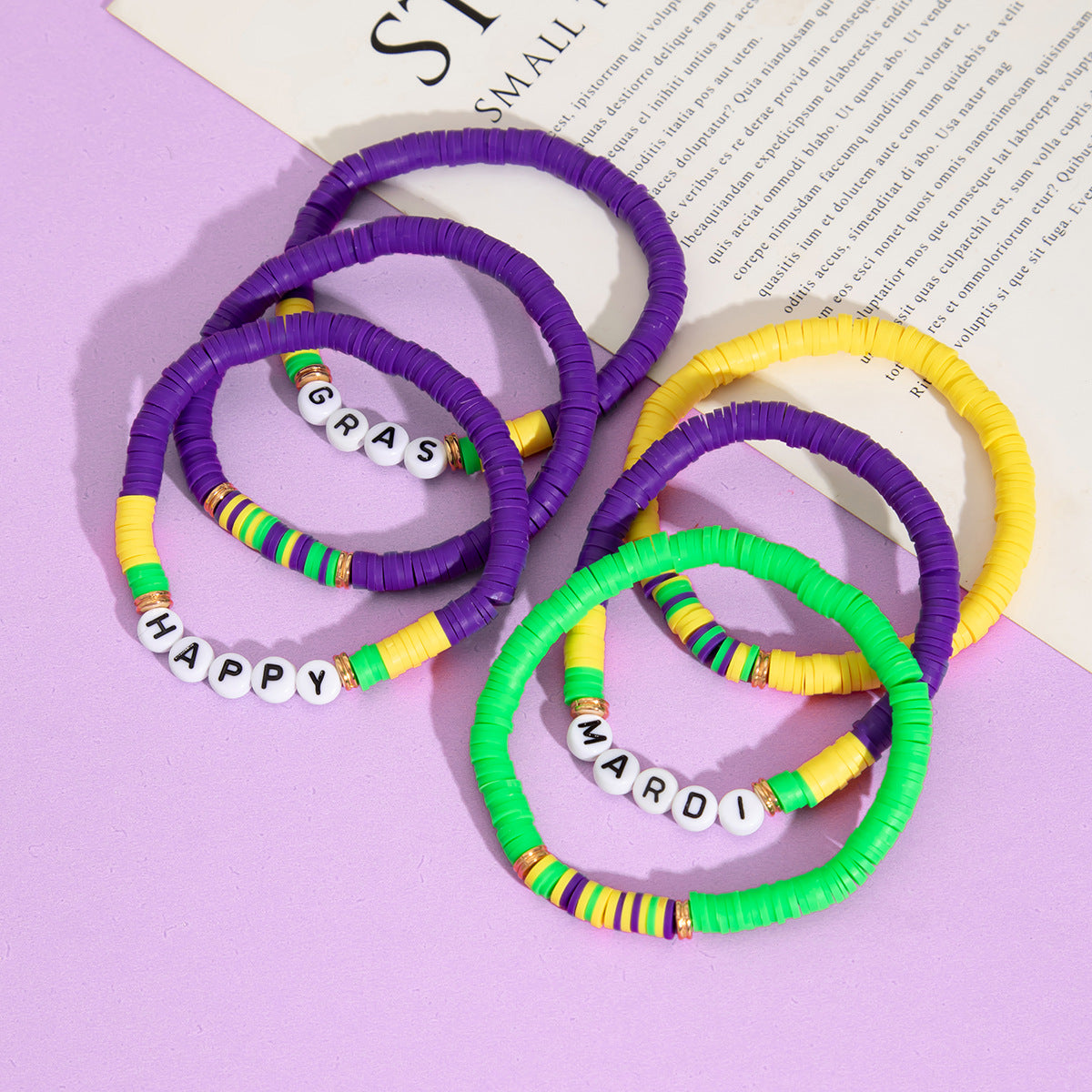 Planderful Vienna Verve Bracelet Set – Personalized Stacked Acrylic Beaded Design