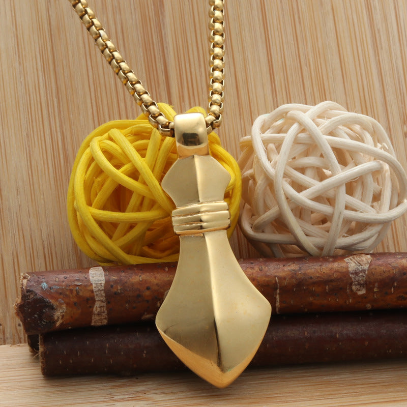 Titanium Steel Punk Tag Pendant Necklace - Retro Trendy Design for Men