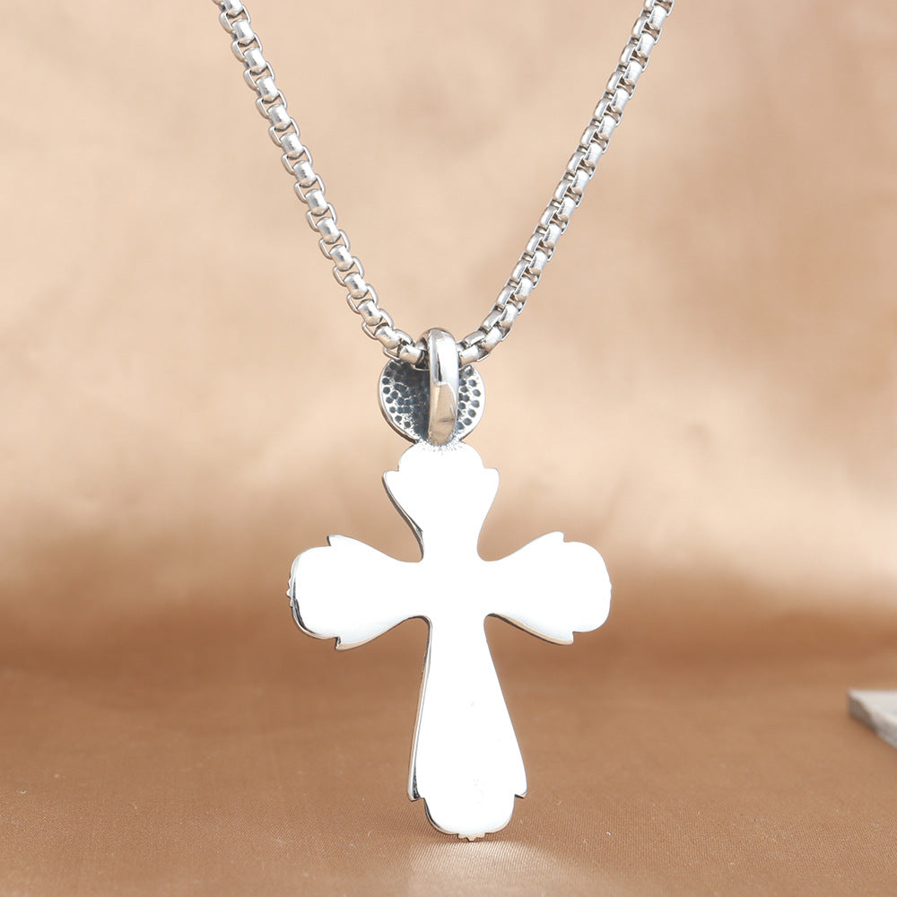 European And American Stainless Steel Cross Pendant Necklace