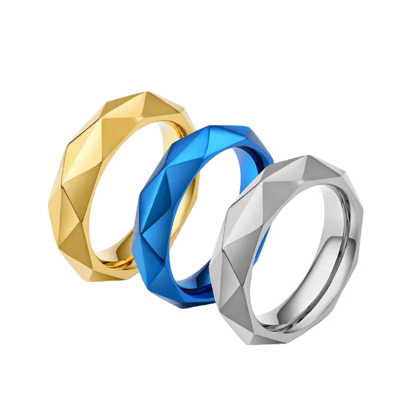 Stainless Steel Rhombus Ring Men's Individual Minimalist