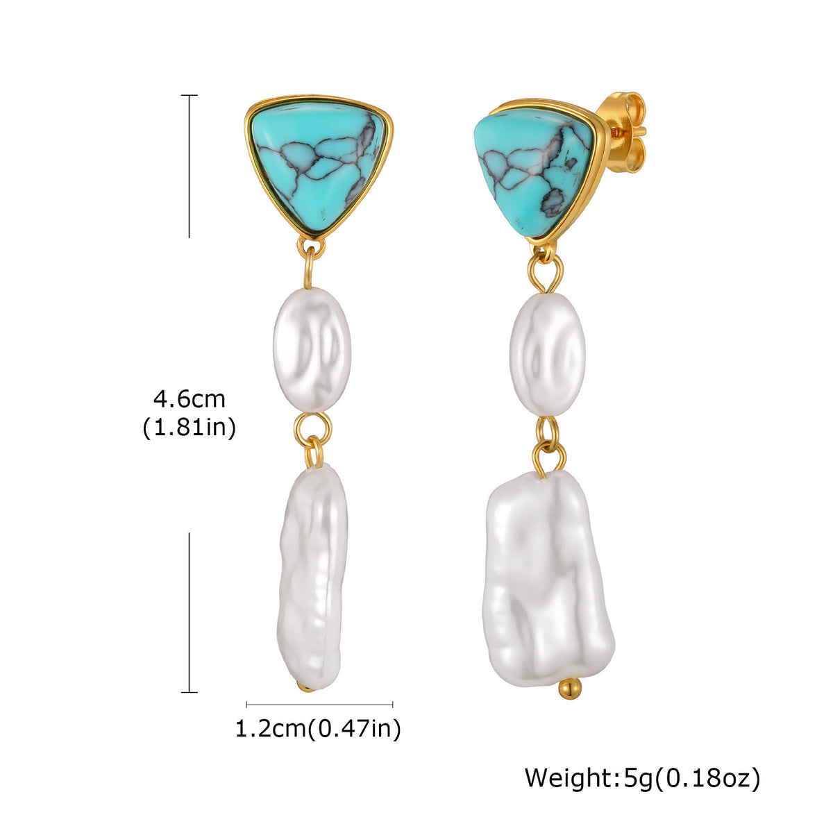 Stainless Steel Pearl Vintage Earrings