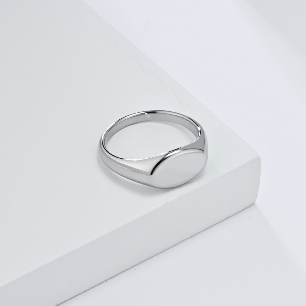 Simple High-End Glossy Titanium Steel Ring Fashion Jewelry
