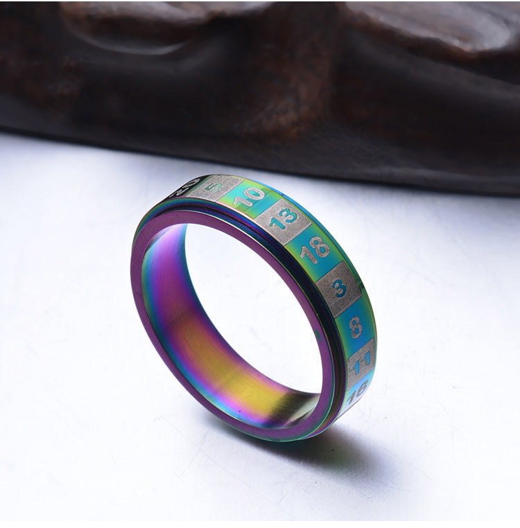 Colorful Personalized Titanium Steel Digital Couple Ring