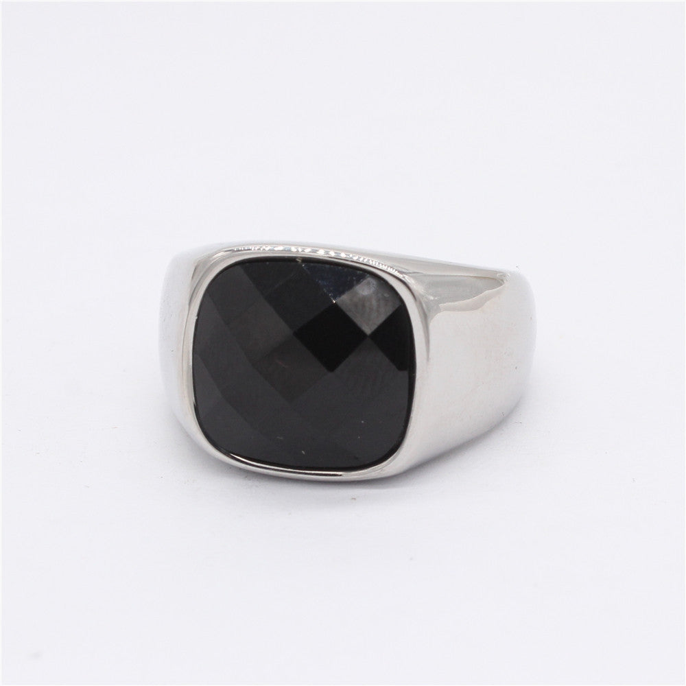 Planderful Everyday Genie Titanium Steel Ring Black Zircon Unisex Fashion For Men Size 7 8 9 10 11 12