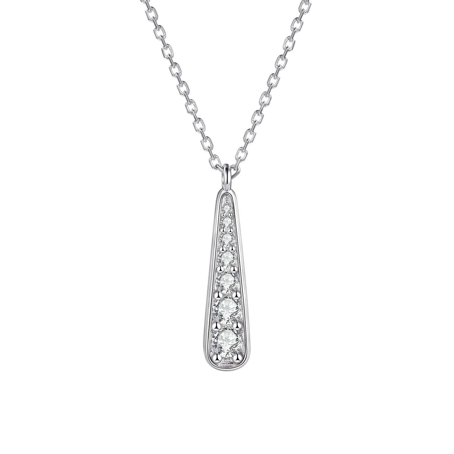 Planderful Sterling Silver Necklace Zircon Drop For Her