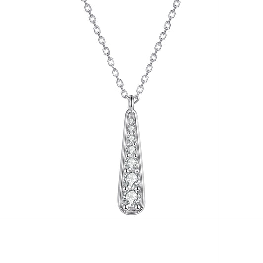 Planderful Sterling Silver Necklace Zircon Drop For Her
